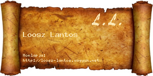 Loosz Lantos névjegykártya